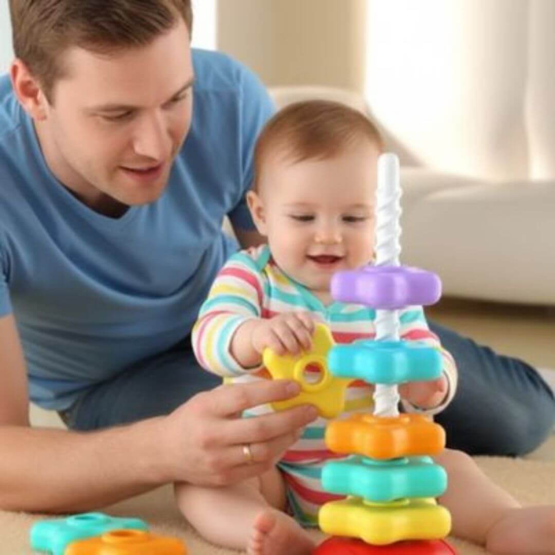 Jouer bébé Montessori - Tour d’empilement colorée pour l’éveil - Kidstresor