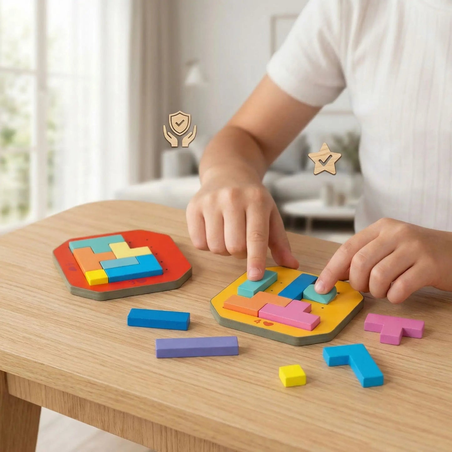 Tangram Arc - en - Ciel – Jeu de Réflexion Éducatif pour Enfants - Kidstresor