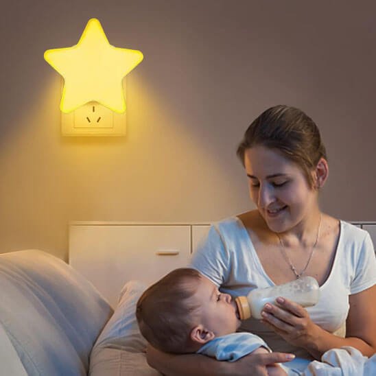 Veilleuse Étoile Bébé LED – Lumière douce prise murale pour enfant - Kidstresor