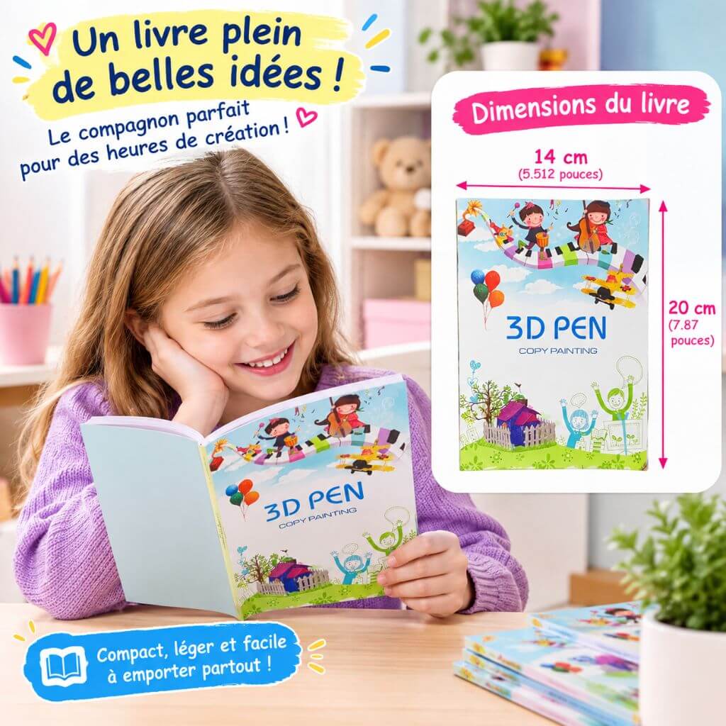 Album de Modèles pour Stylo 3D – 22 ou 40 Motifs à Reproduire - Kidstresor