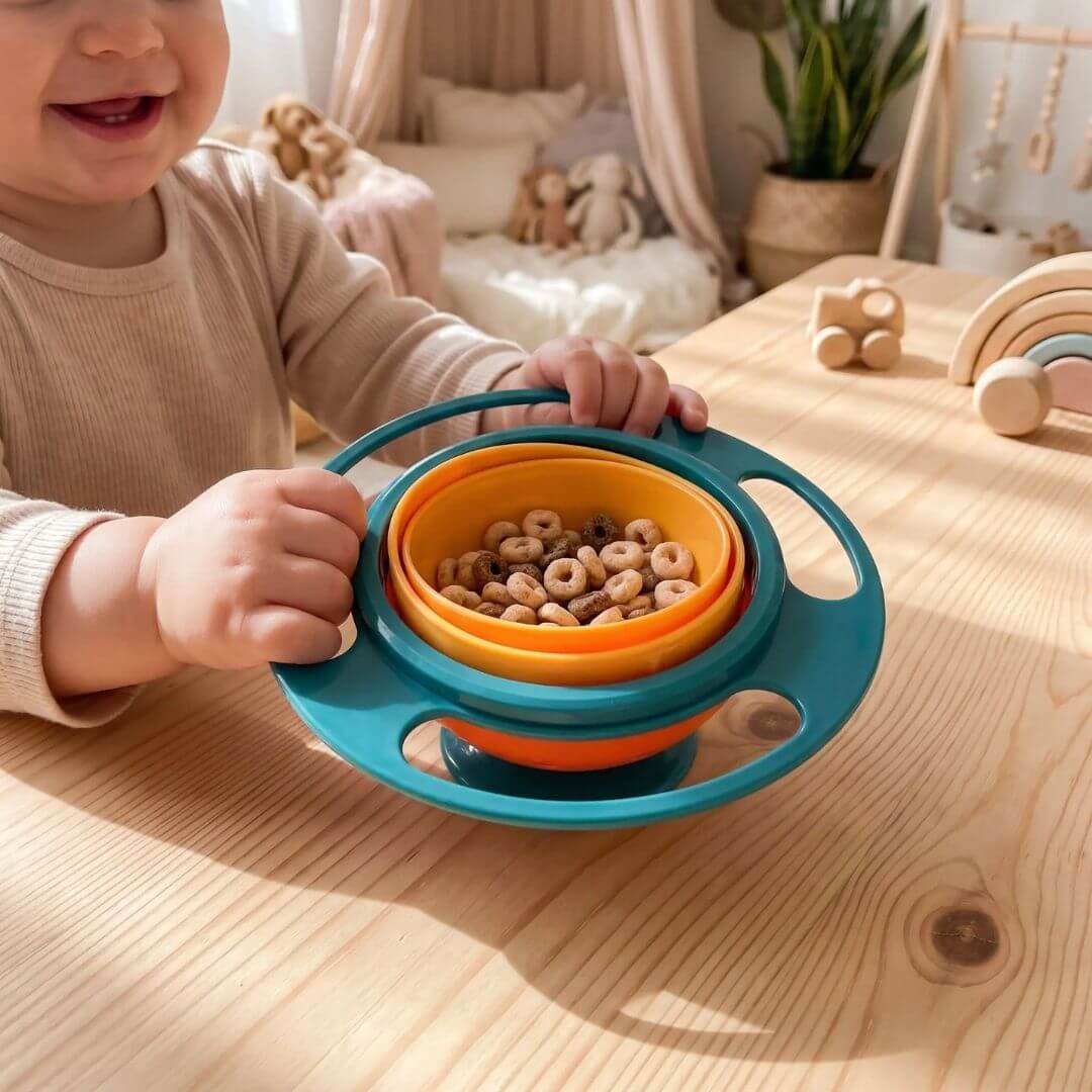 Bol Gyroscopique Bébé Anti-Renversement 360° – Repas Autonome Enfant - Kidstresor