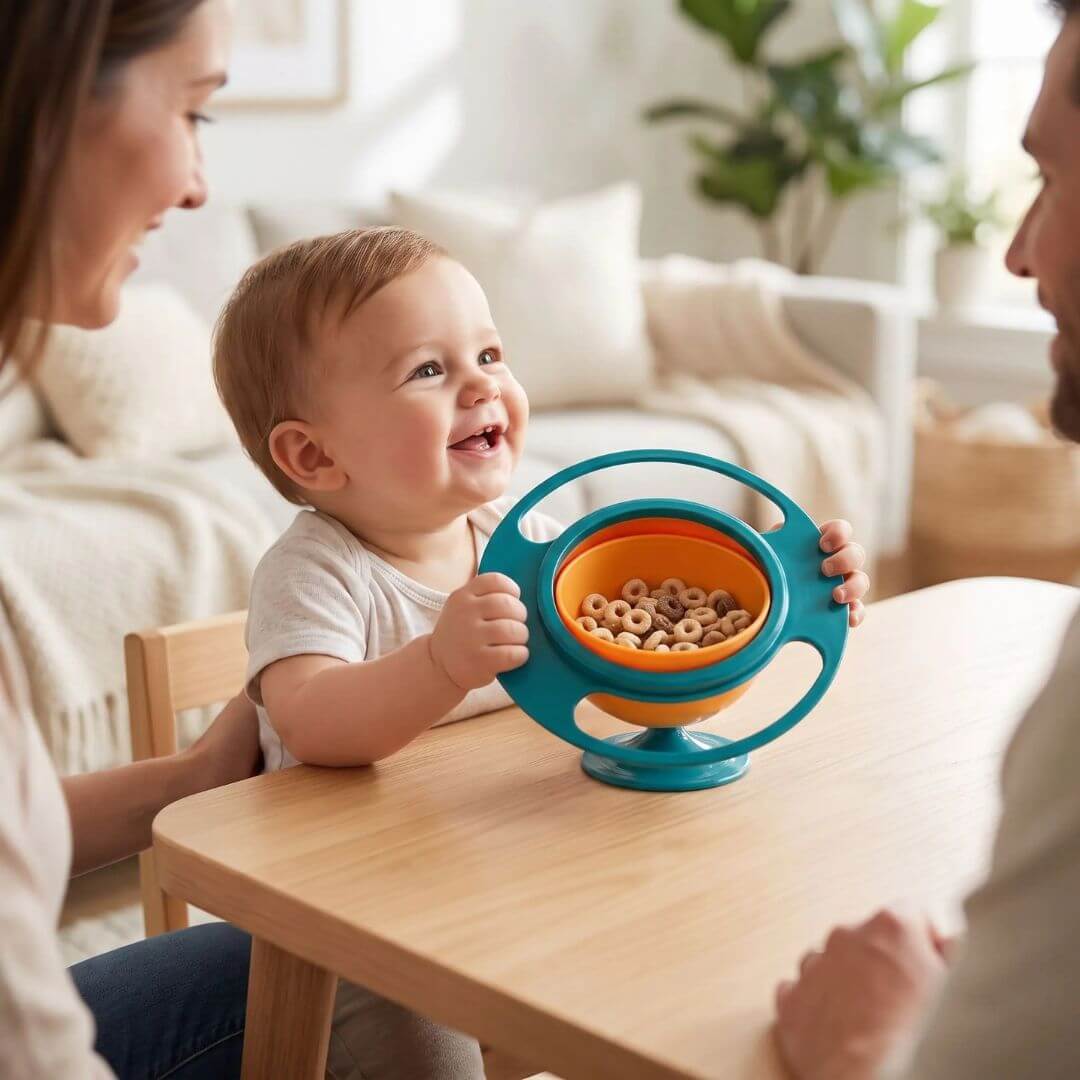 Bol Gyroscopique Bébé Anti-Renversement 360° – Repas Autonome Enfant - Kidstresor