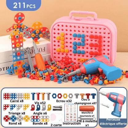 Jeu de Construction 211 Pièces | Créatif Motricité - Kidstresor