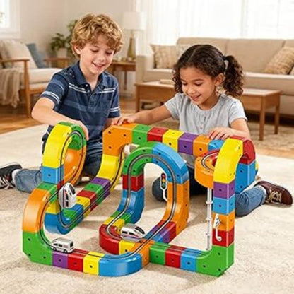 Jeu de construction - Train de piste magique éducatif pour enfant - Kidstresor