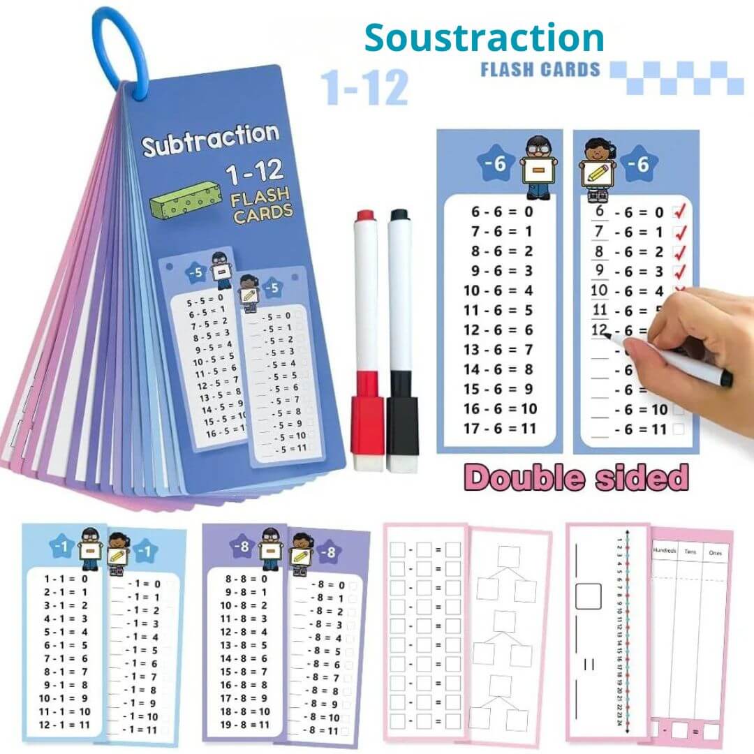 Jeu de maths Montessori - Apprentissage ludique et effaçable - Kidstresor