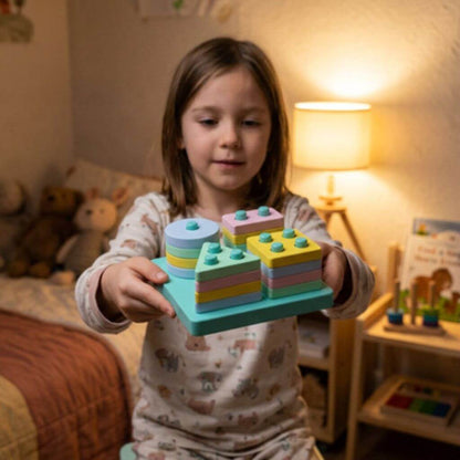 Jeu Montessori en Bois – Apprentissage des Formes et des Couleurs - Kidstresor