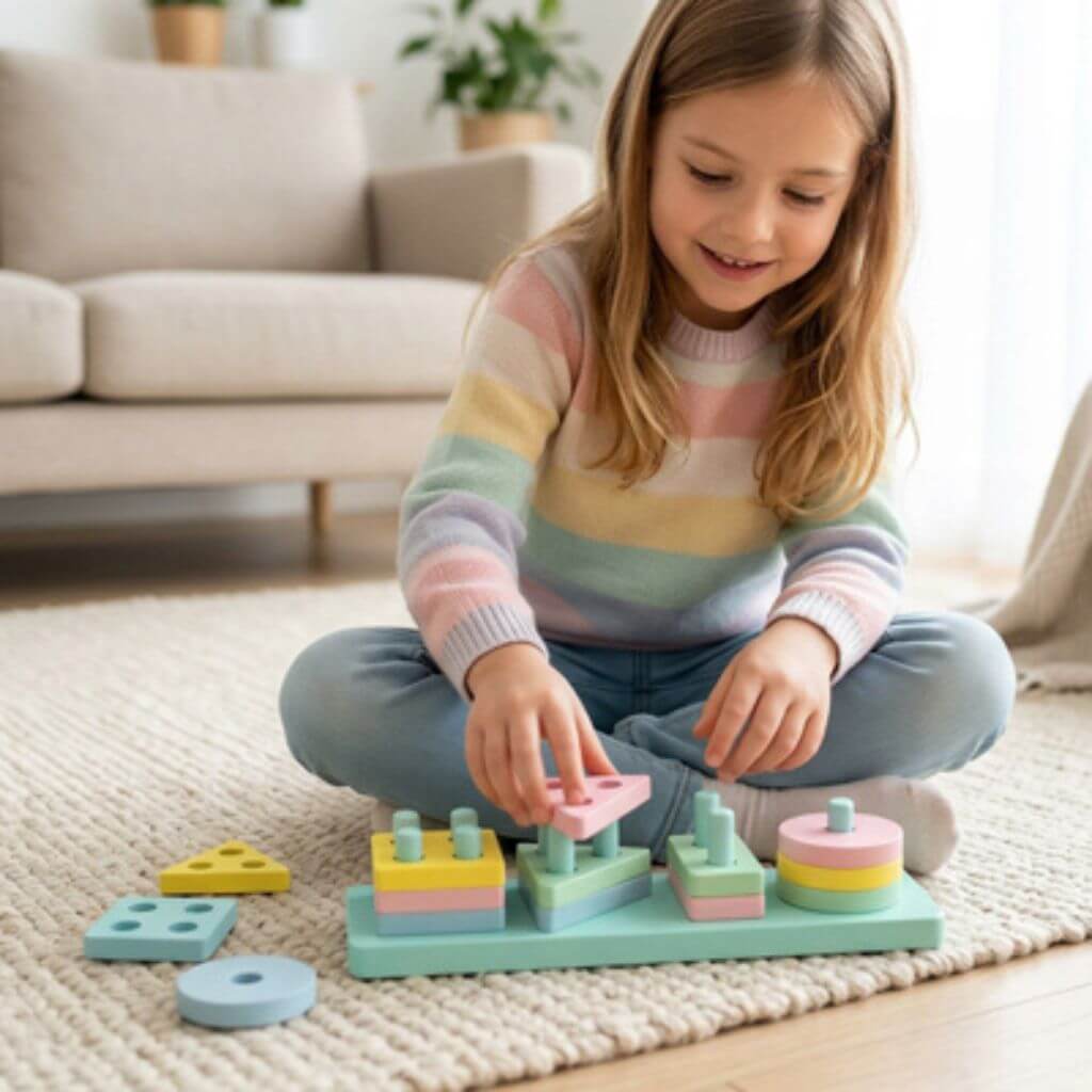 Jeu Montessori en Bois – Apprentissage des Formes et des Couleurs - Kidstresor