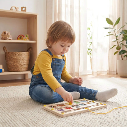 Jeu Montessori magnétique en bois – Labyrinthe éducatif motricité fine & chiffres enfant (3 - 6 ans) - Kidstresor
