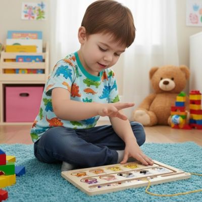 Jeu Montessori magnétique en bois – Labyrinthe éducatif motricité fine & chiffres enfant (3 - 6 ans) - Kidstresor