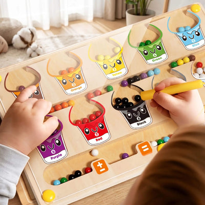 Jeu Montessori magnétique en bois – Labyrinthe éducatif motricité fine & chiffres enfant (3 - 6 ans) - Kidstresor