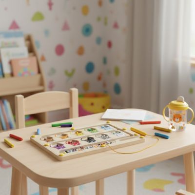 Jeu Montessori magnétique en bois – Labyrinthe éducatif motricité fine & chiffres enfant (3 - 6 ans) - Kidstresor