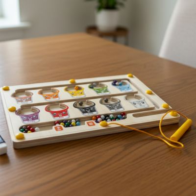 Jeu Montessori magnétique en bois – Labyrinthe éducatif motricité fine & chiffres enfant (3 - 6 ans) - Kidstresor