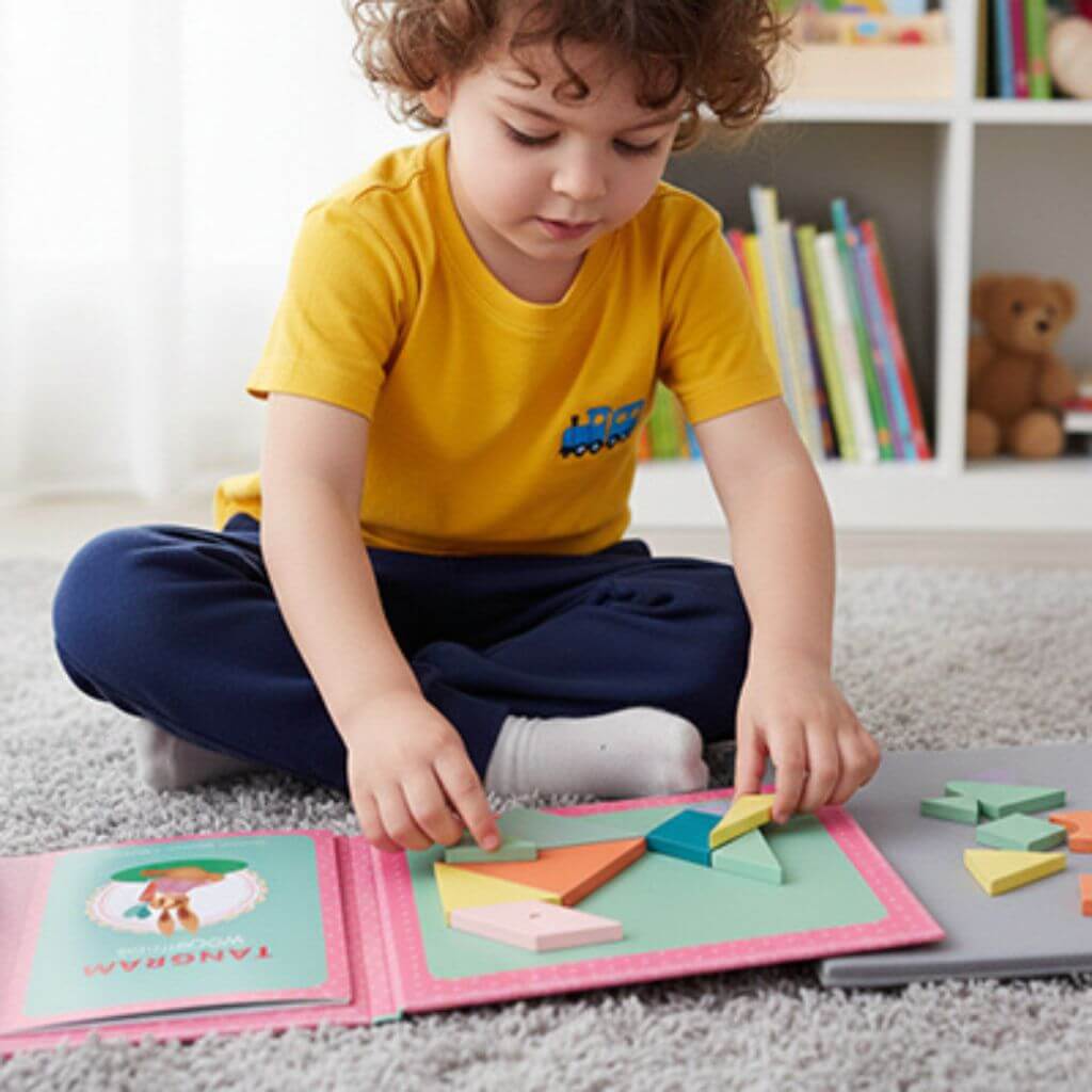 Jeu tangram magnétique Montessori – Apprendre les formes et la logique - Kidstresor