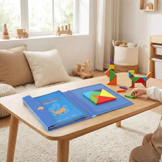 Jeu tangram magnétique Montessori – Apprendre les formes et la logique - Kidstresor