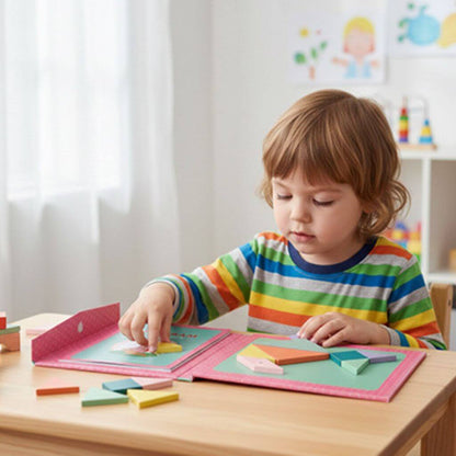 Jeu tangram magnétique Montessori – Apprendre les formes et la logique - Kidstresor
