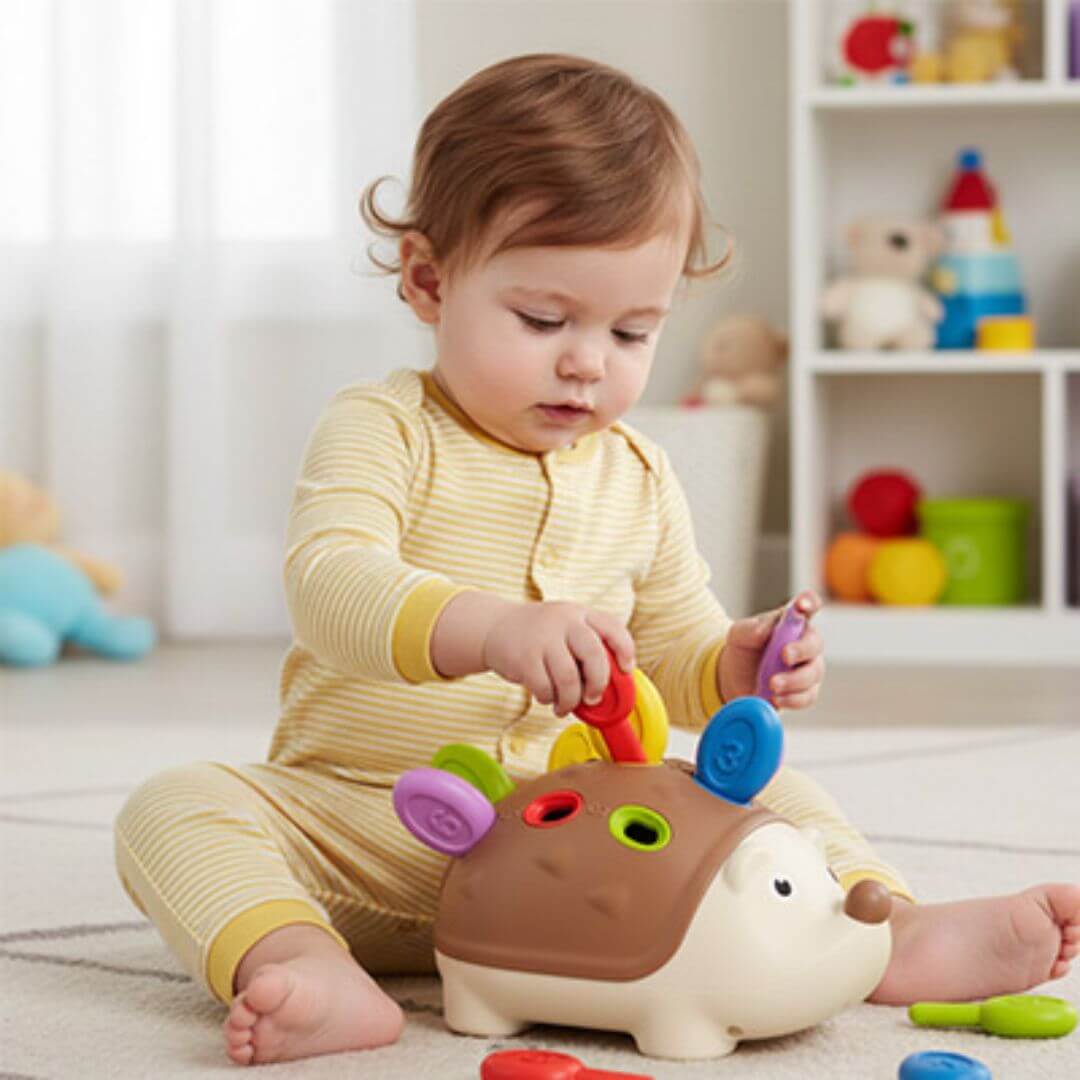 Jouet d’éveil bébé - hérisson multicolore pour développer la motricité - Kidstresor