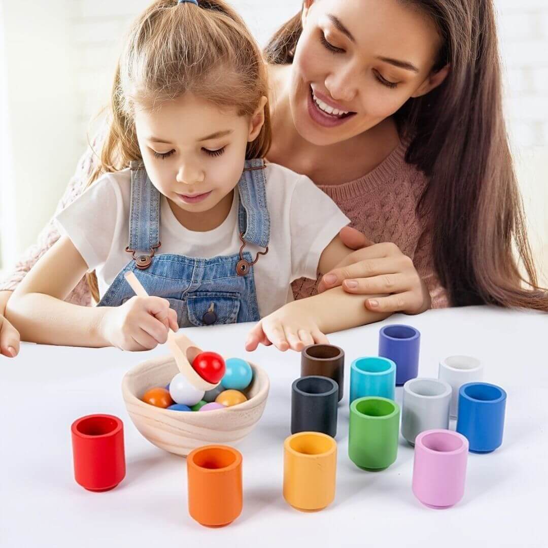Jouet Montessori en bois naturel – Jeu éducatif calcul 1‑5 ans - Kidstresor