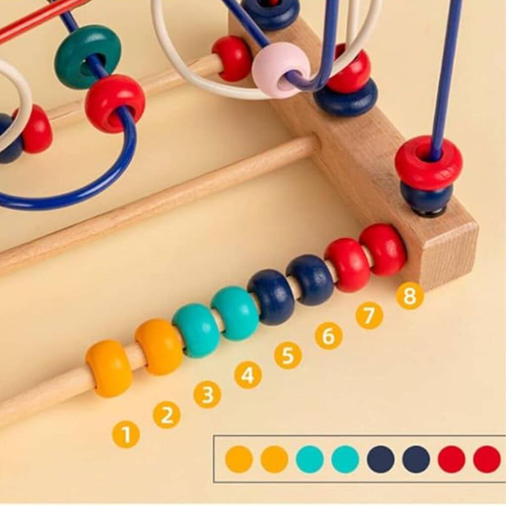 Labyrinthe de perles en bois – Formes et couleurs | Animaux – Jeu éducatif Montessori - Kidstresor