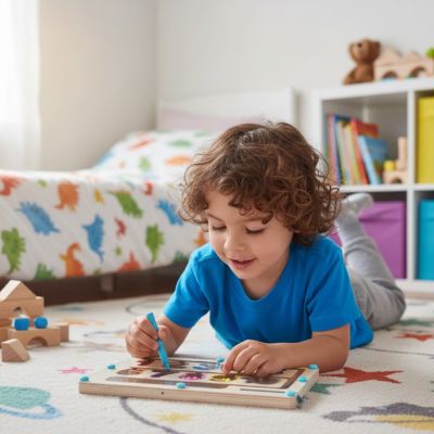 Labyrinthe magnétique en bois – Jeu éducatif Montessori couleurs et chiffres (3 - 5 ans) - Kidstresor