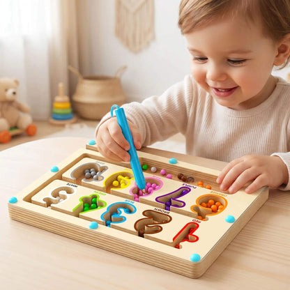 Labyrinthe magnétique en bois – Jeu éducatif Montessori couleurs et chiffres (3 - 5 ans) - Kidstresor
