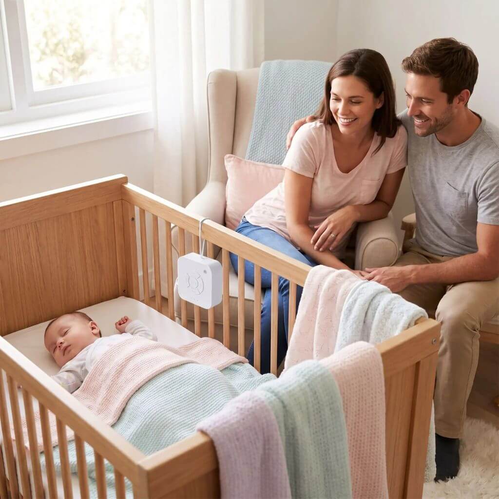 Machine à Bruit Blanc Bébé Rechargeable – 9 Sons pour Sommeil Paisible - Kidstresor