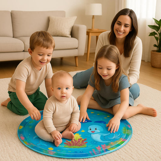 maman et ados adore le tapis deau bebe marin