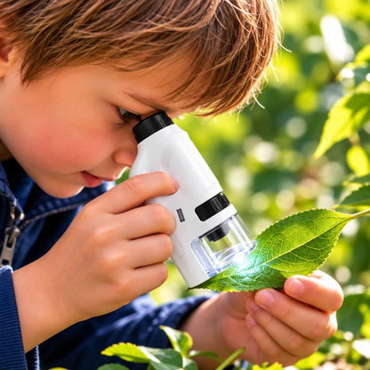 Microscope de poche enfant – 60 à 120× avec éclairage LED - Kidstresor
