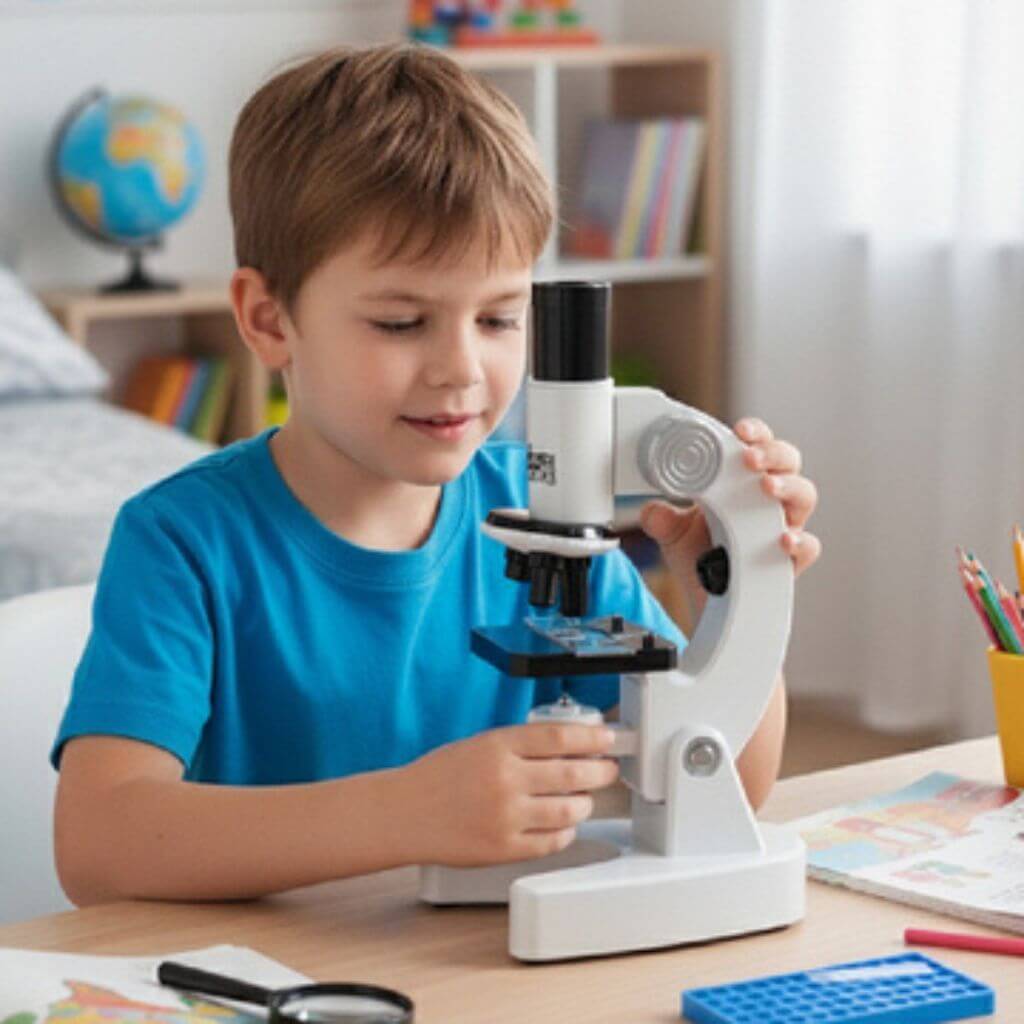 Microscope enfant – Double éclairage LED et angle réglable - Kidstresor