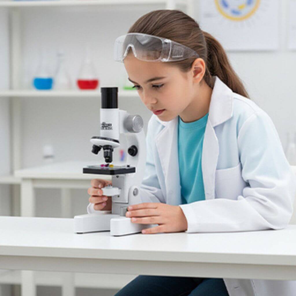 Microscope enfant – Double éclairage LED et angle réglable - Kidstresor
