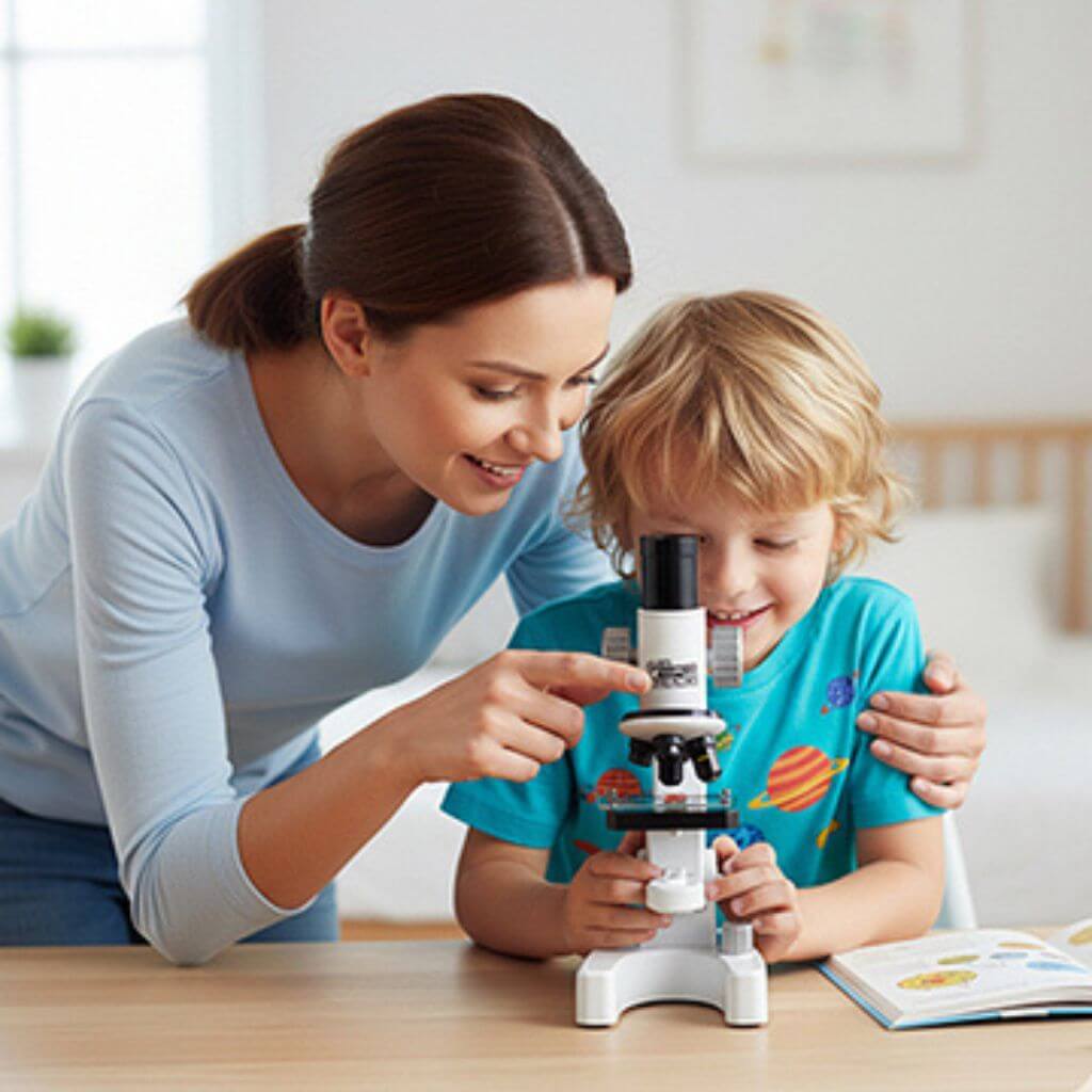 Microscope enfant – Double éclairage LED et angle réglable - Kidstresor