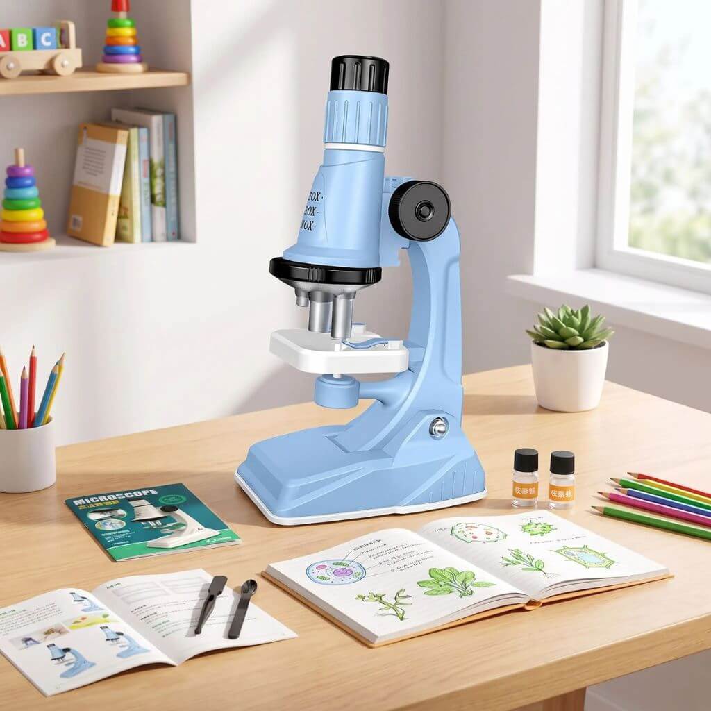 Microscope enfant – Kit d’observation avec éclairage LED - Kidstresor