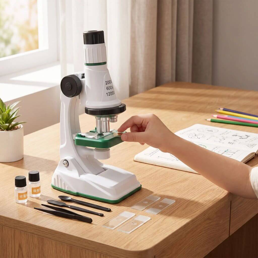 Microscope enfant – Kit d’observation avec éclairage LED - Kidstresor