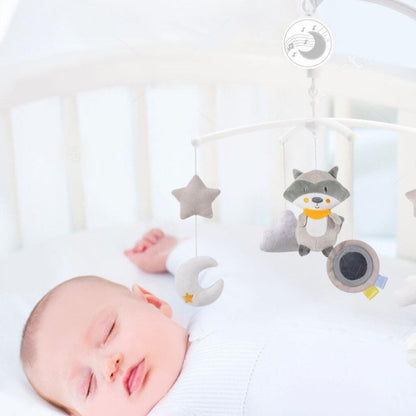 Mobile Musical Bébé Berceau – Rotation 360° Sans Pile avec Peluches Apaisantes - Kidstresor