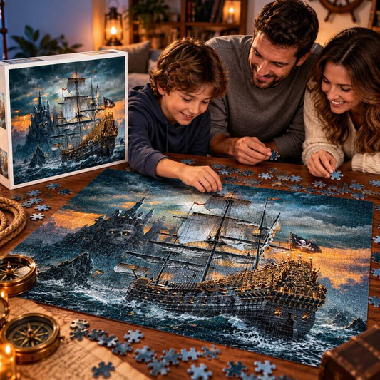 Puzzle 1000 pièces bateau pirate – Une aventure à assembler - Kidstresor