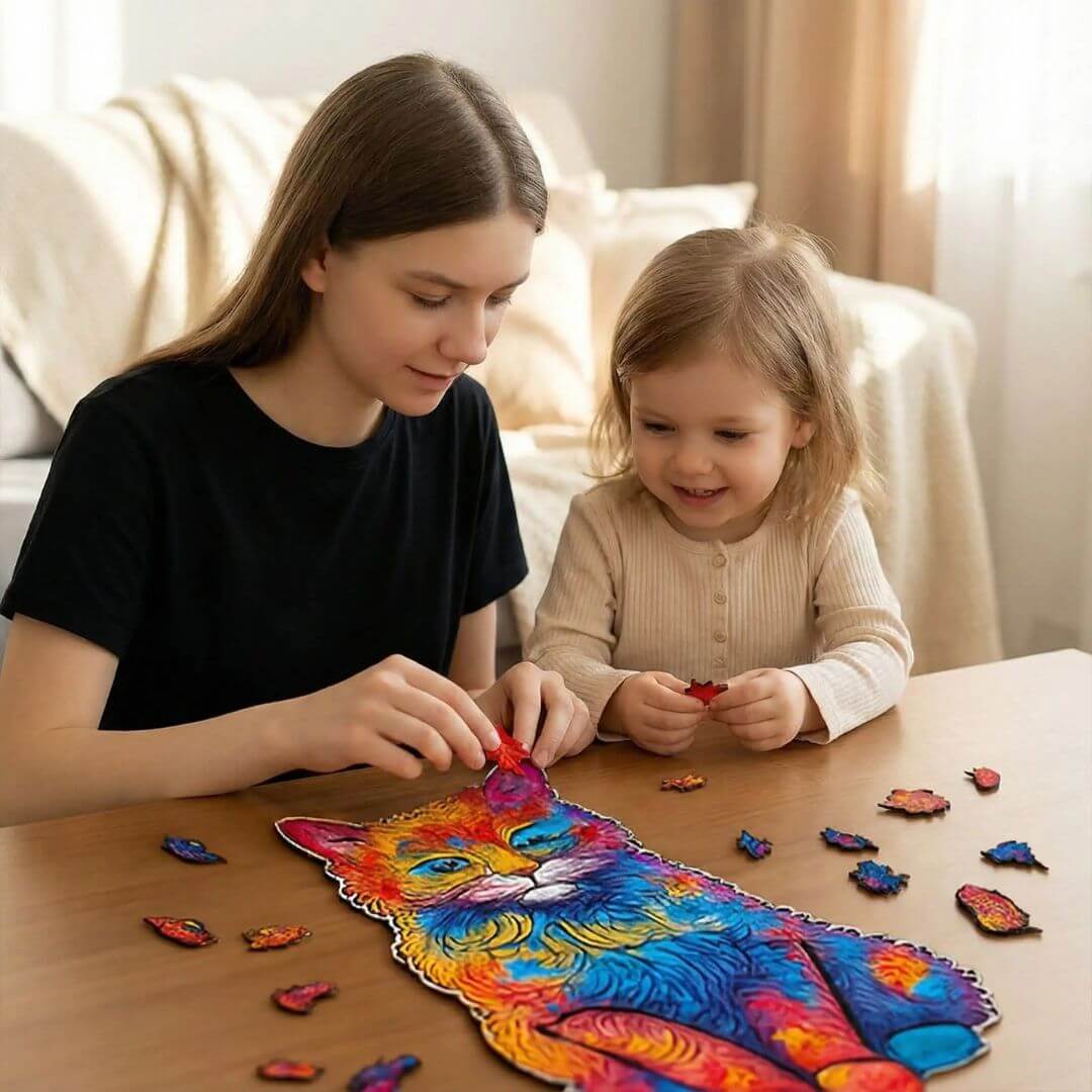 Puzzle en bois - Activité éducative et conviviale pour toute la famille - Kidstresor