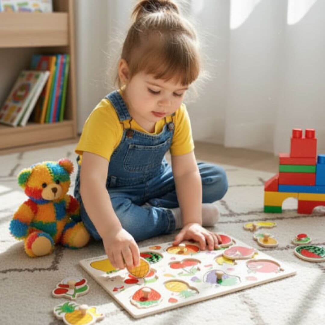 Puzzle en bois – Apprentissage ludique des formes et couleurs - Kidstresor