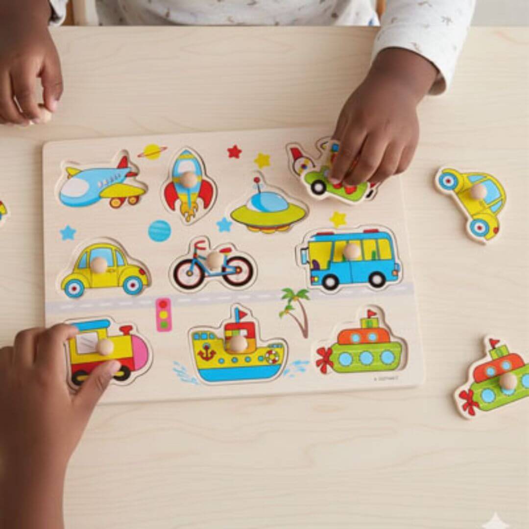 Puzzle en bois – Apprentissage ludique des formes et couleurs - Kidstresor