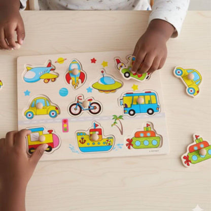 Puzzle en bois – Apprentissage ludique des formes et couleurs - Kidstresor