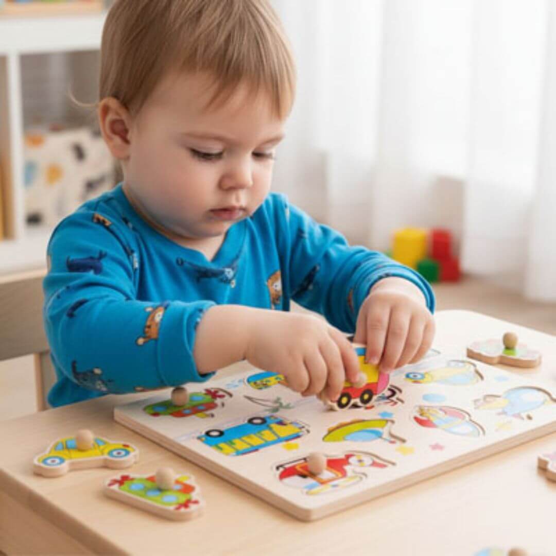Puzzle en bois – Apprentissage ludique des formes et couleurs - Kidstresor