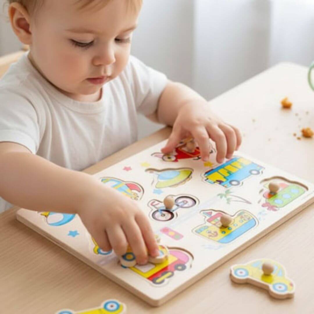 Puzzle en bois – Apprentissage ludique des formes et couleurs - Kidstresor