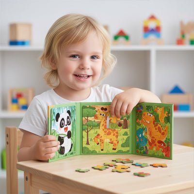Puzzle magnétique Montessori évolutif pour enfants – Apprentissage logique et motricité - Kidstresor