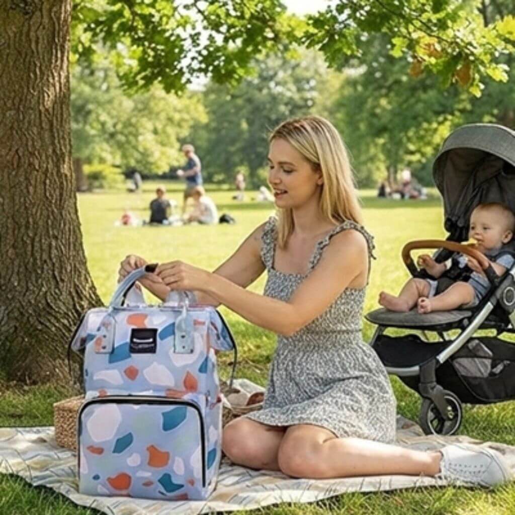 Sac à dos à langer imperméable multifonction – Motifs ludiques - Kidstresor