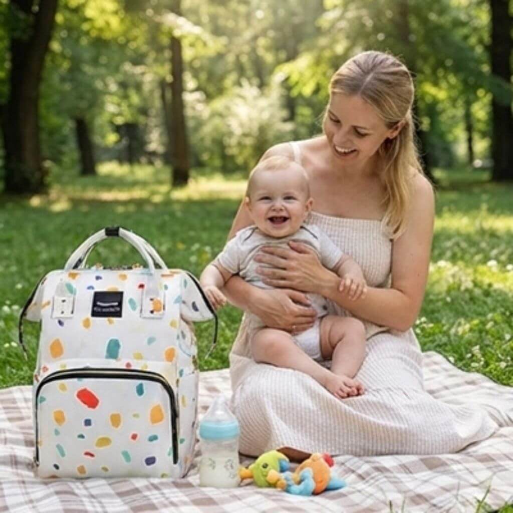 Sac à dos à langer imperméable multifonction – Motifs ludiques - Kidstresor