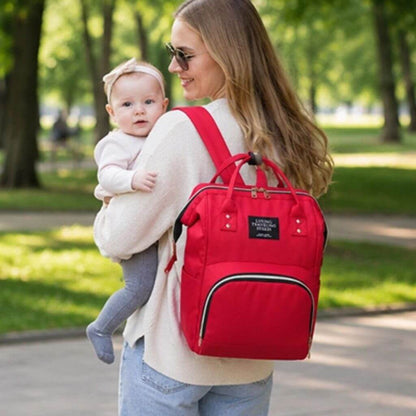 Sac à dos à langer uni – Bleu ou rouge - Kidstresor