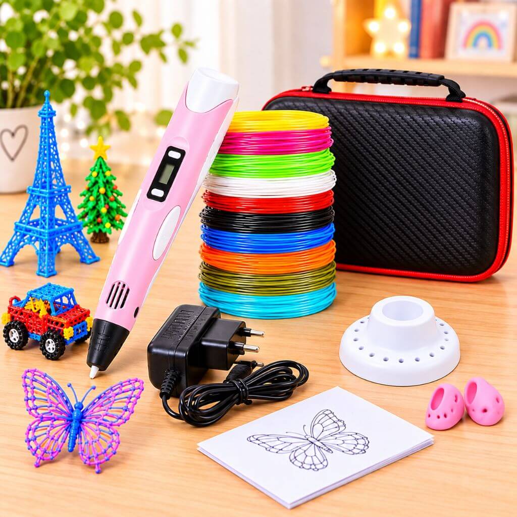 Stylo 3D Enfant avec 50 m de Filament PLA – Pack Complet Créatif - Kidstresor