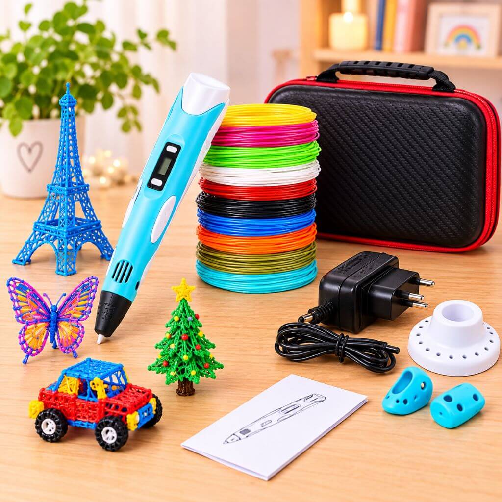 Stylo 3D Enfant avec 50 m de Filament PLA – Pack Complet Créatif - Kidstresor