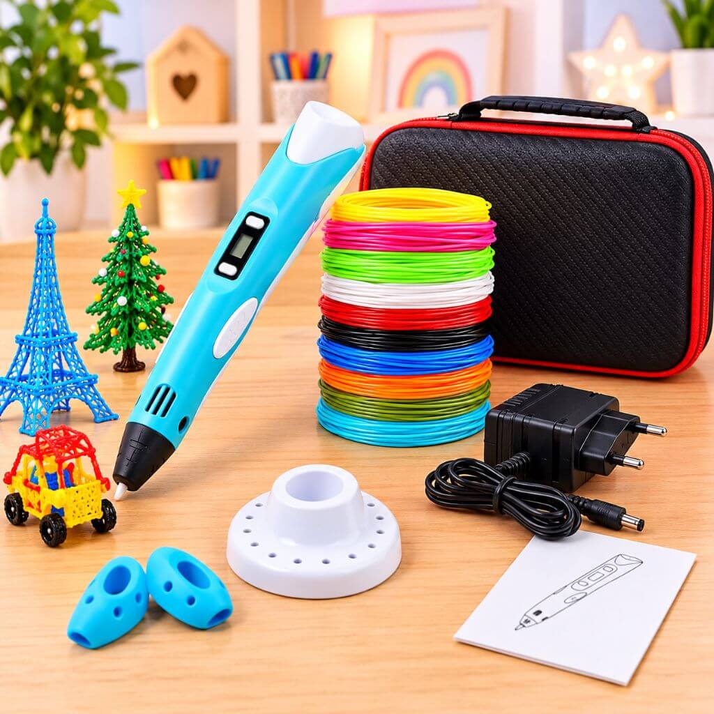 Stylo 3D Enfant avec 50 m de Filament PLA – Pack Complet Créatif - Kidstresor
