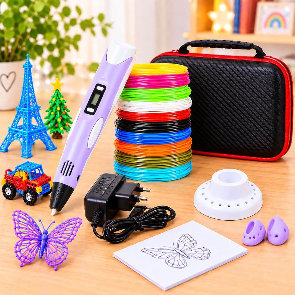 Stylo 3D Enfant avec 50 m de Filament PLA – Pack Complet Créatif - Kidstresor
