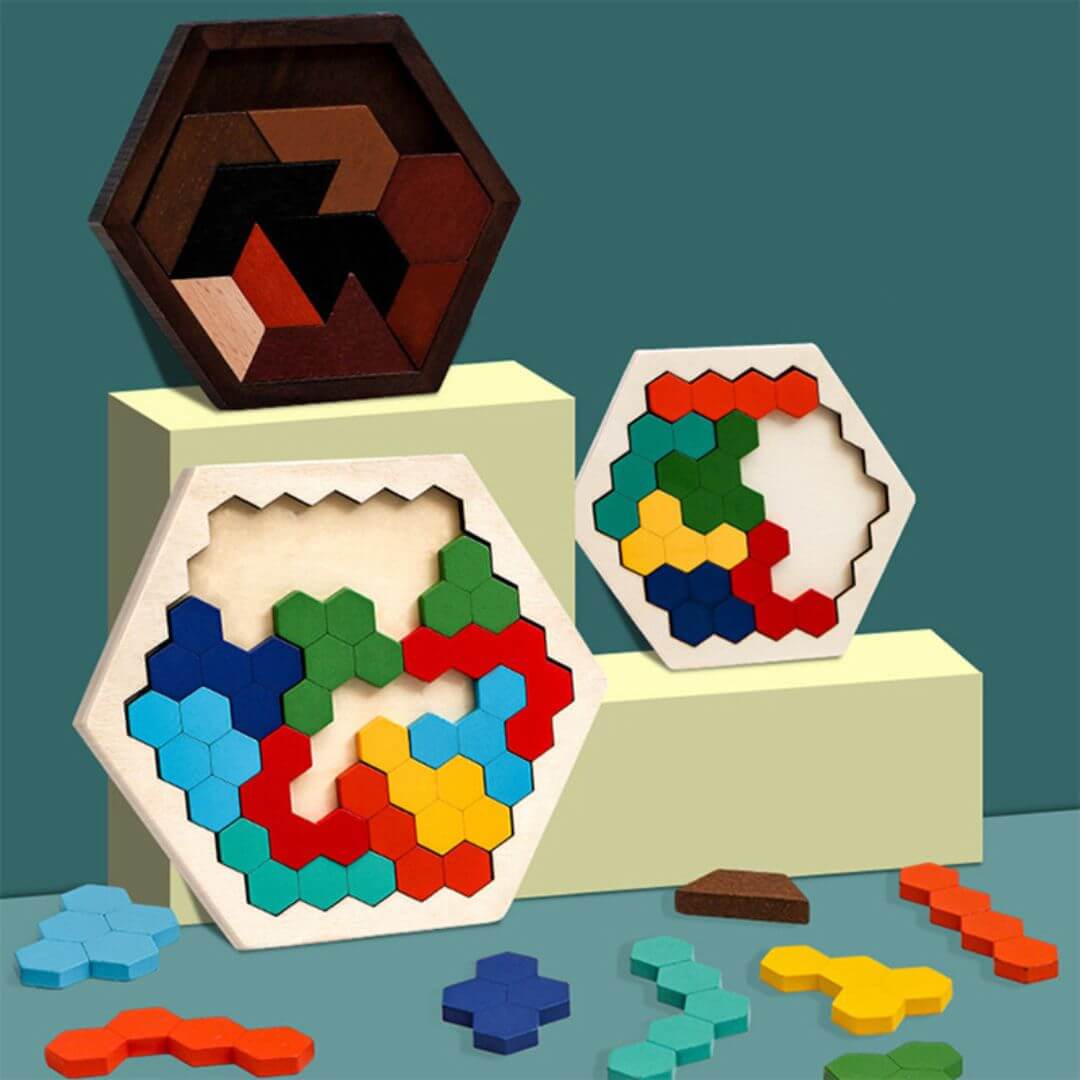 Tangram en bois – Jeu de réflexion éducatif - Kidstresor