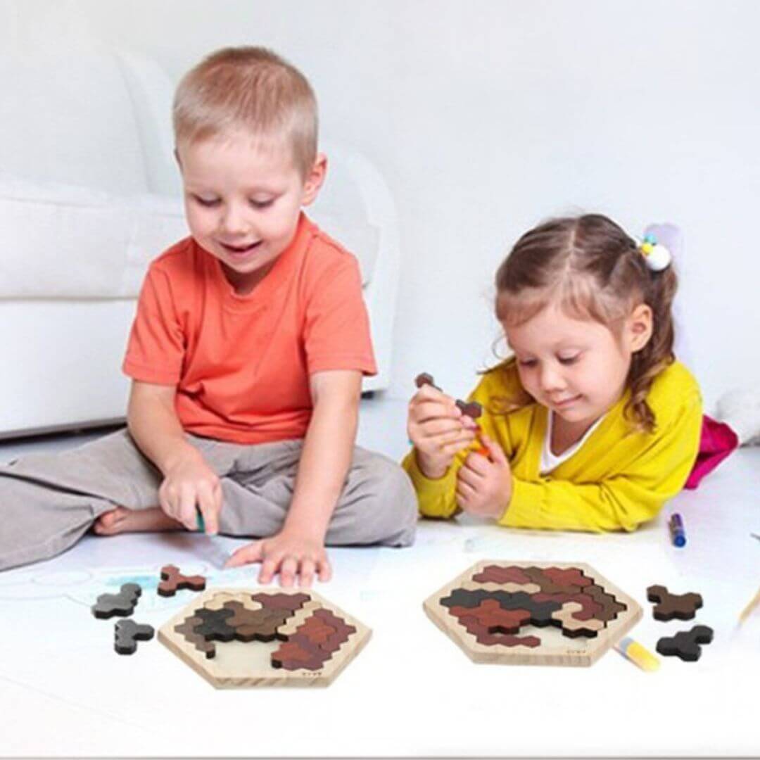 Tangram en bois – Jeu de réflexion éducatif - Kidstresor